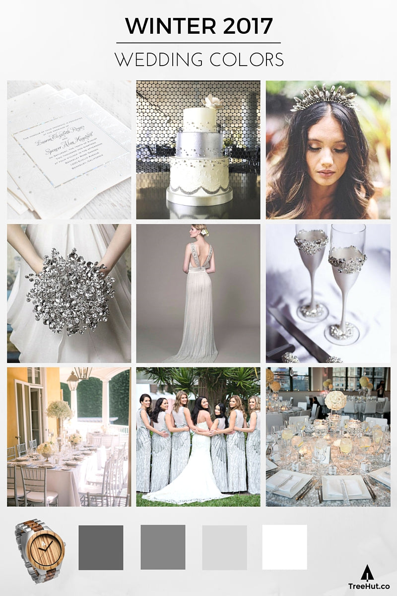 2017 Wedding Colors: Silver Monochromatic Palette