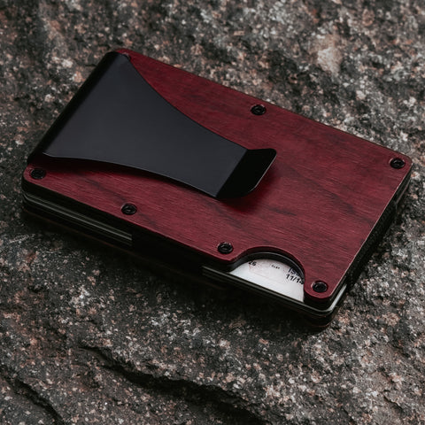 Purple heart wood wallet RFID blocking wallet 