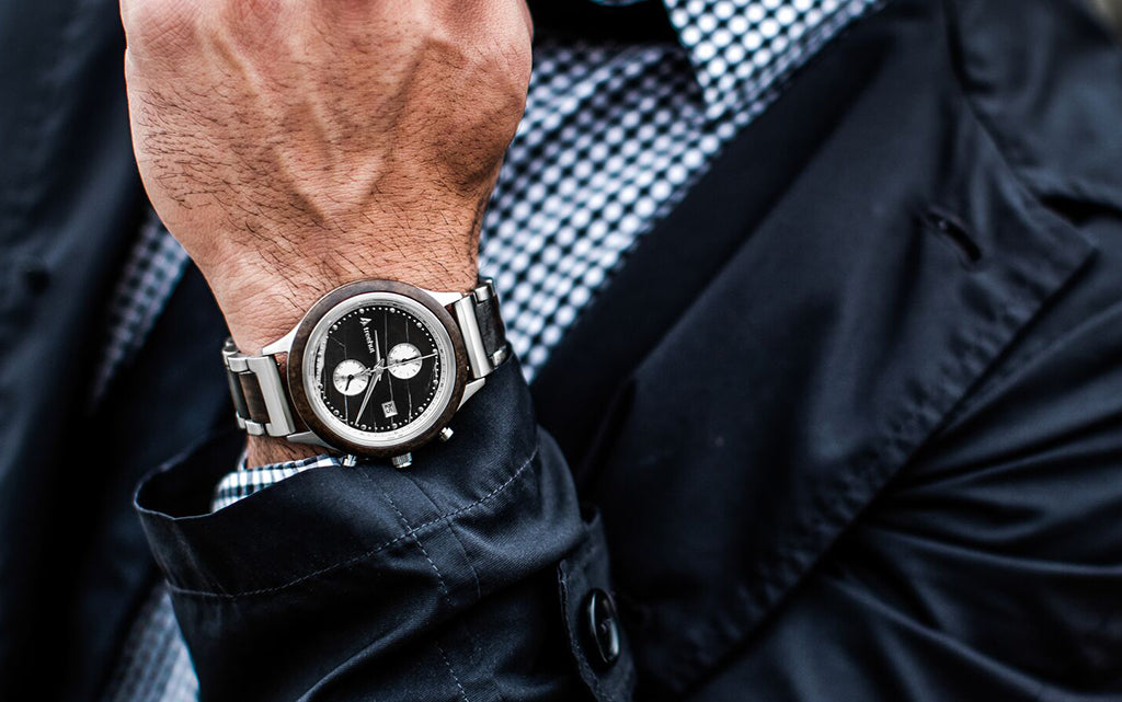 Montre Rise Ebony en marbre noir pour homme
