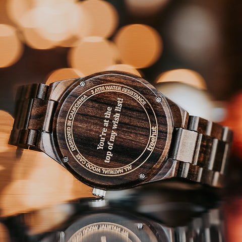 Engraved wooden watches for him 