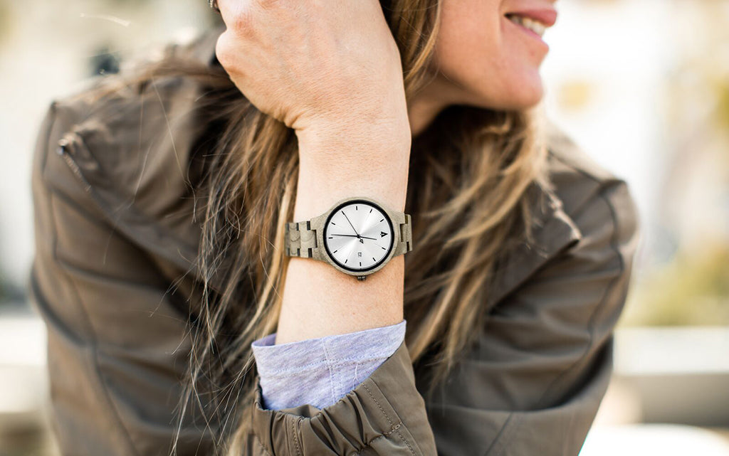 Solstice Grey Maple Wood Watch For Women