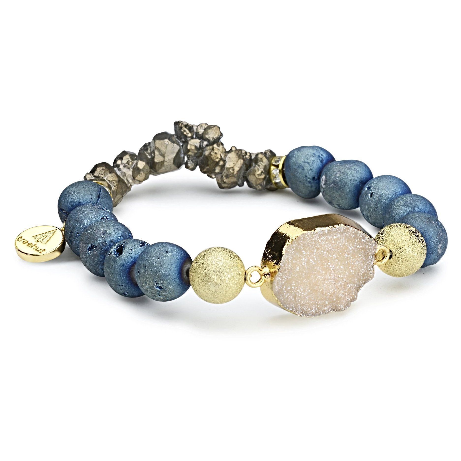 Nomad Teal Raw Gold Bracelet