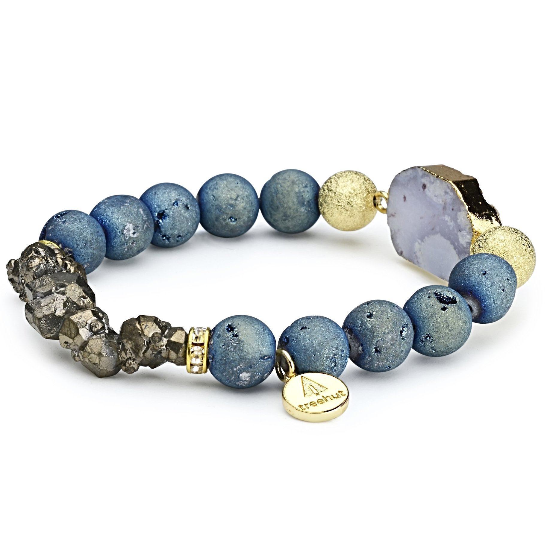 Nomad Teal Raw Gold Bracelet