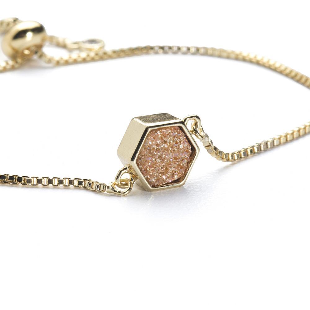 Lyla Champagne Hexagon Bracelet