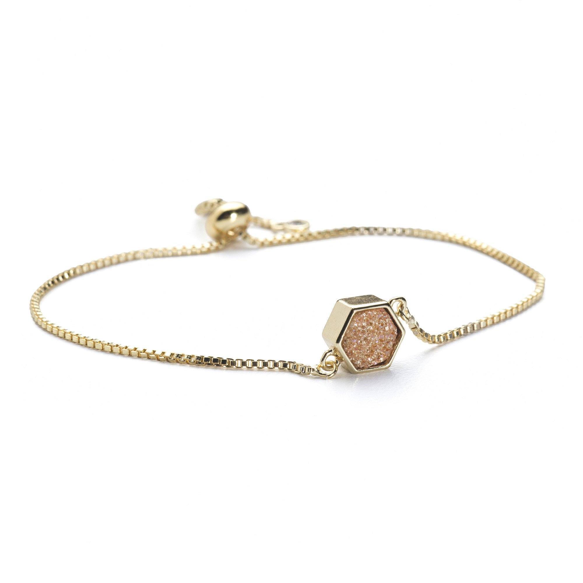 Lyla Champagne Hexagon Bracelet