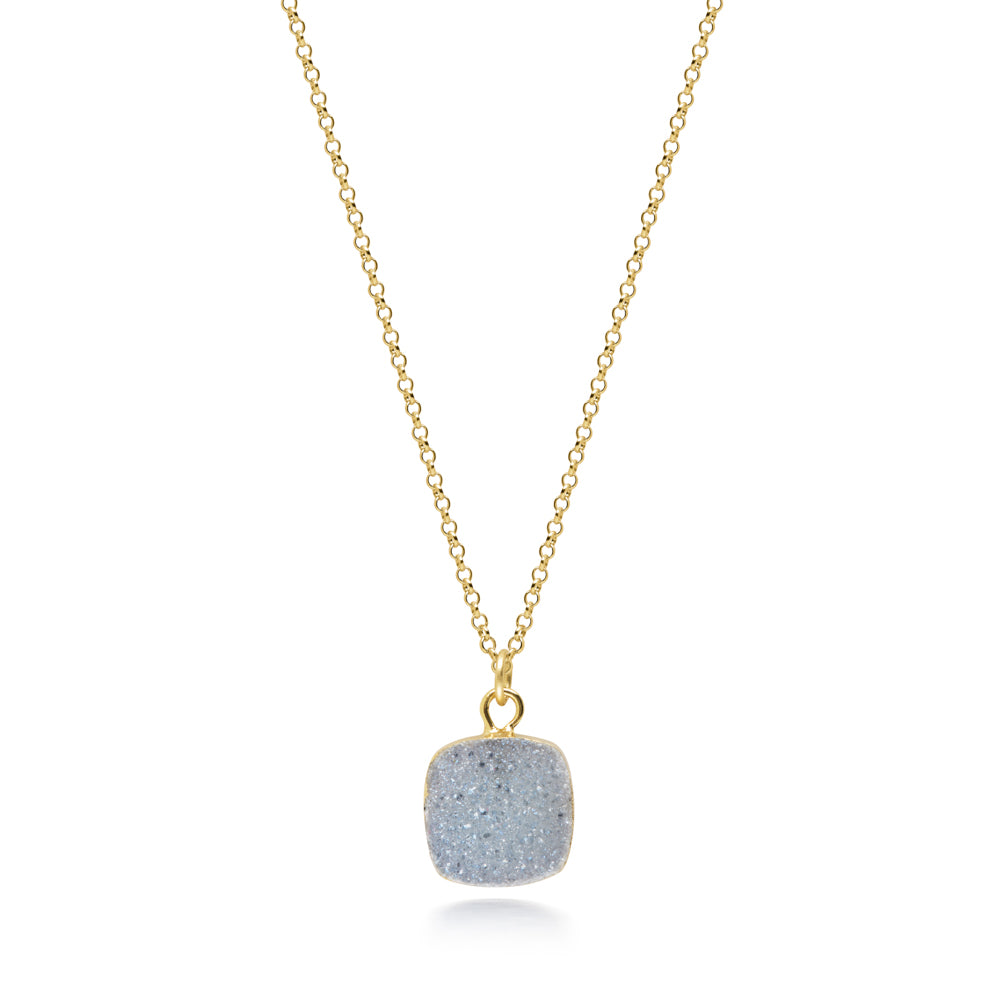 Reina White Druzy Necklace