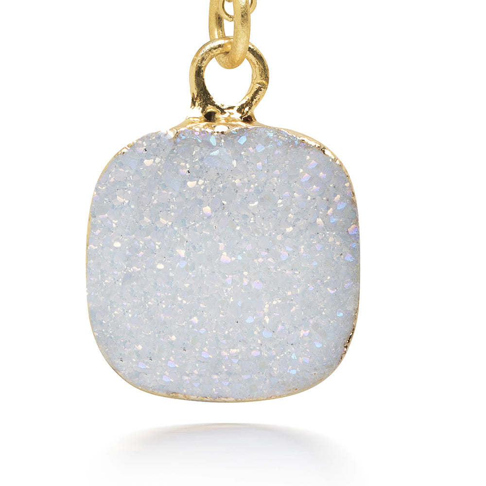 Reina White Druzy Necklace