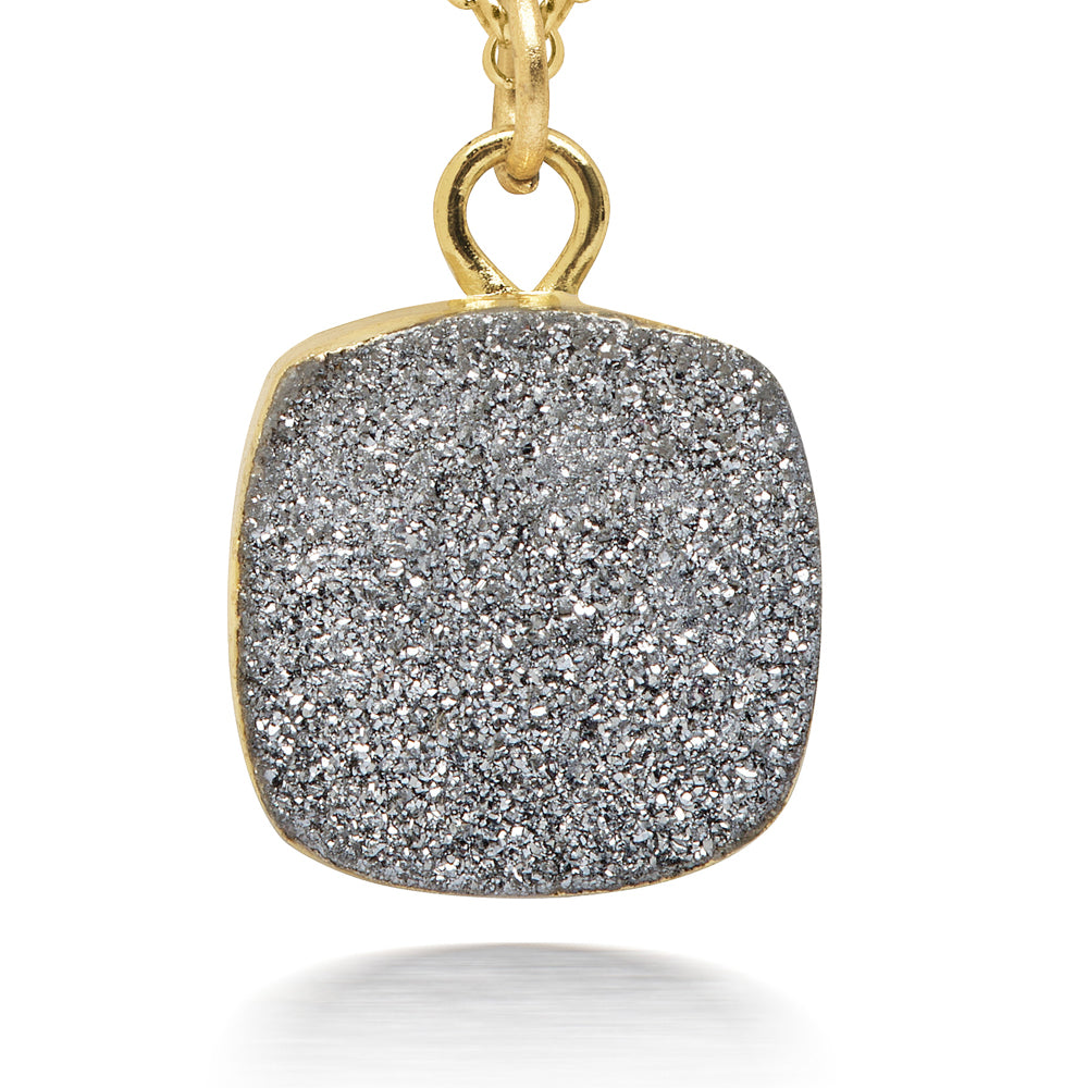 Reina Silver Druzy Necklace