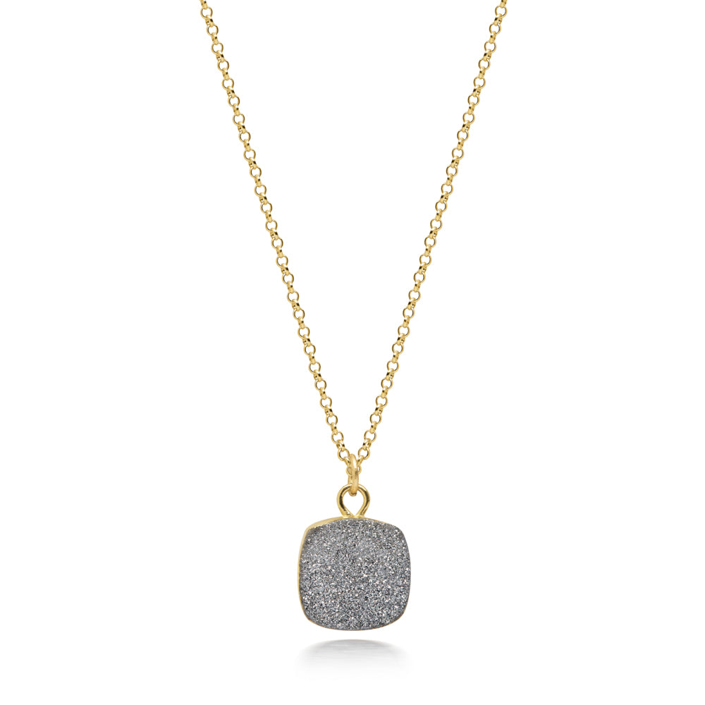 Reina Silver Druzy Necklace