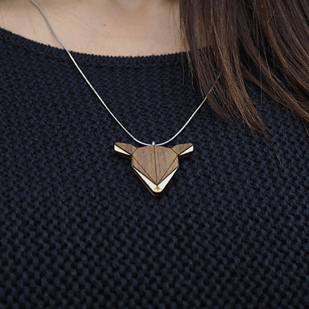 Wooden Doe Necklace