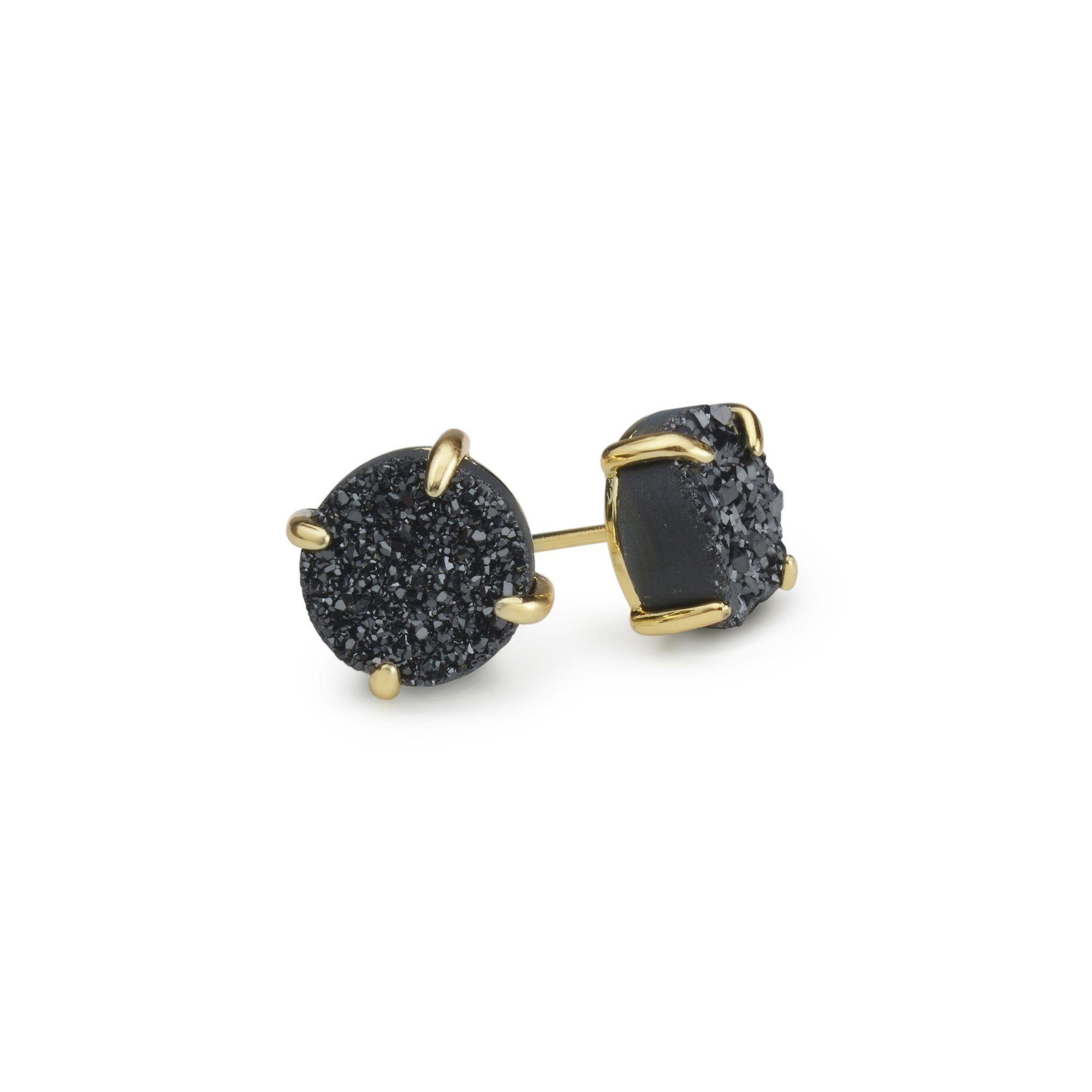 Bloom Midnight Black Druzy Earrings