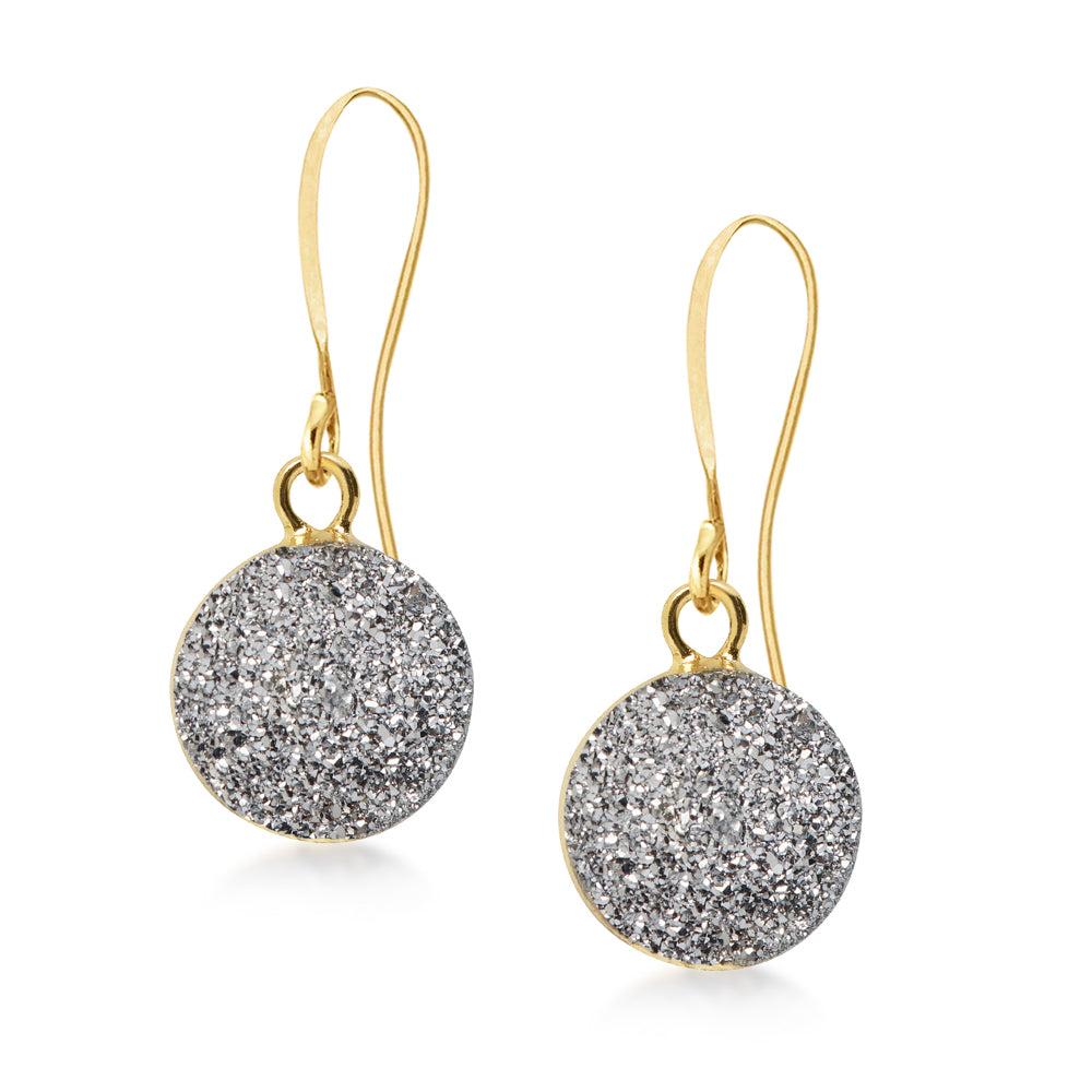 Terra Silver Druzy Earrings