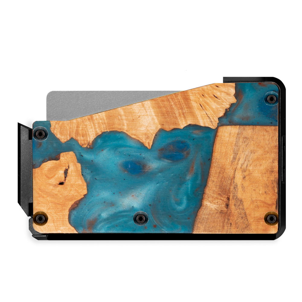 Infinity Blue Wood Wallet