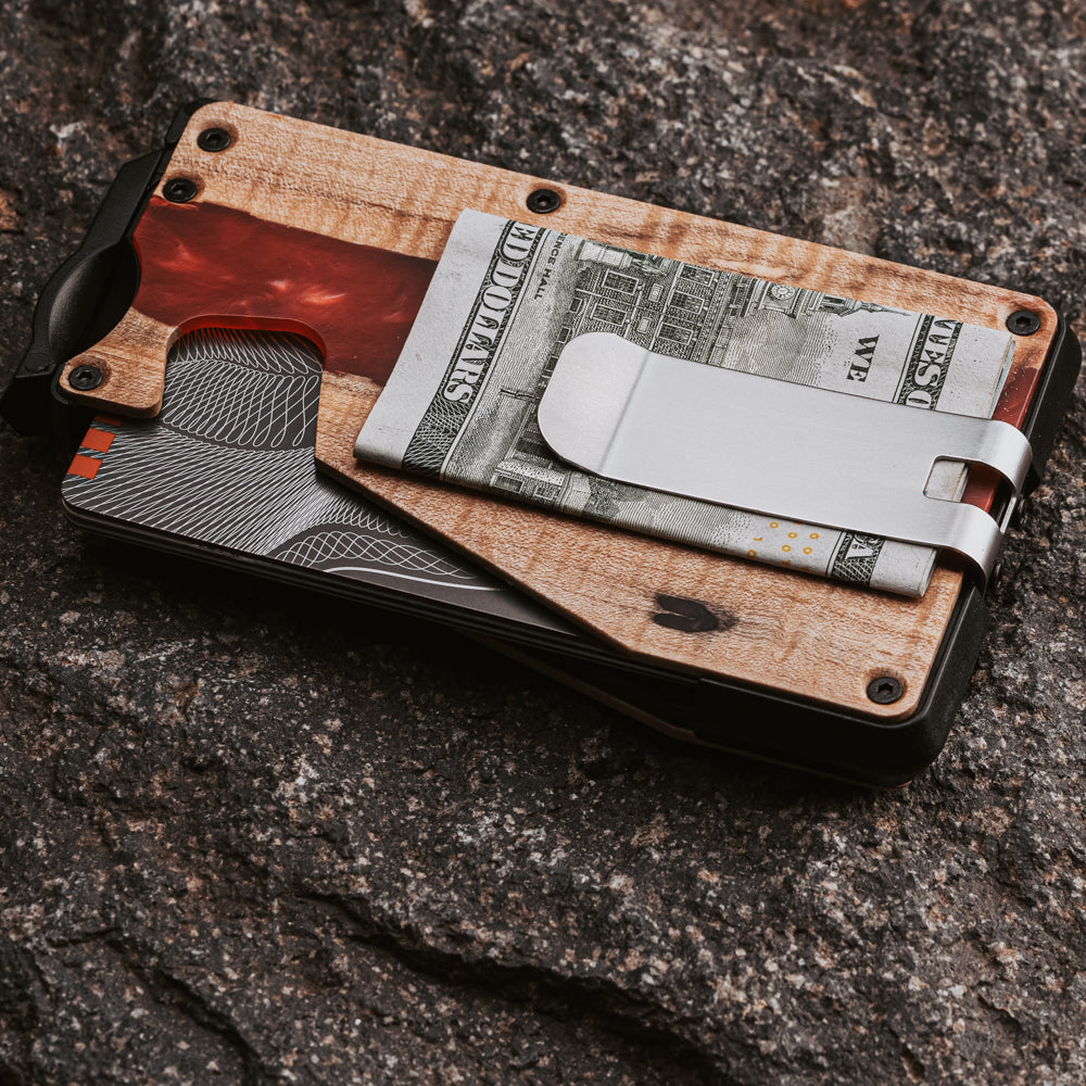 Infinity Red Wood Wallet