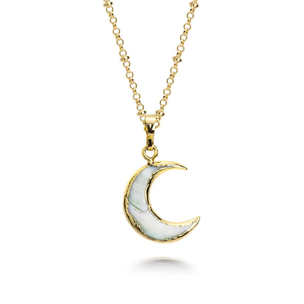 Crescent Moon Stone Necklace