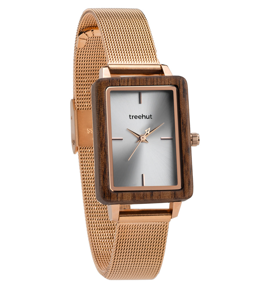 Lola Walnut Rose Gold Mesh