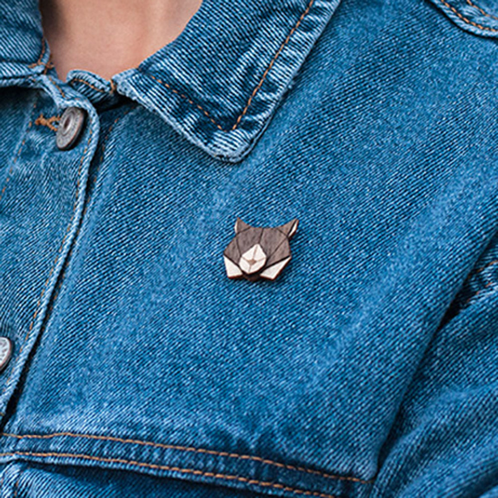 Wooden Lynx Pin