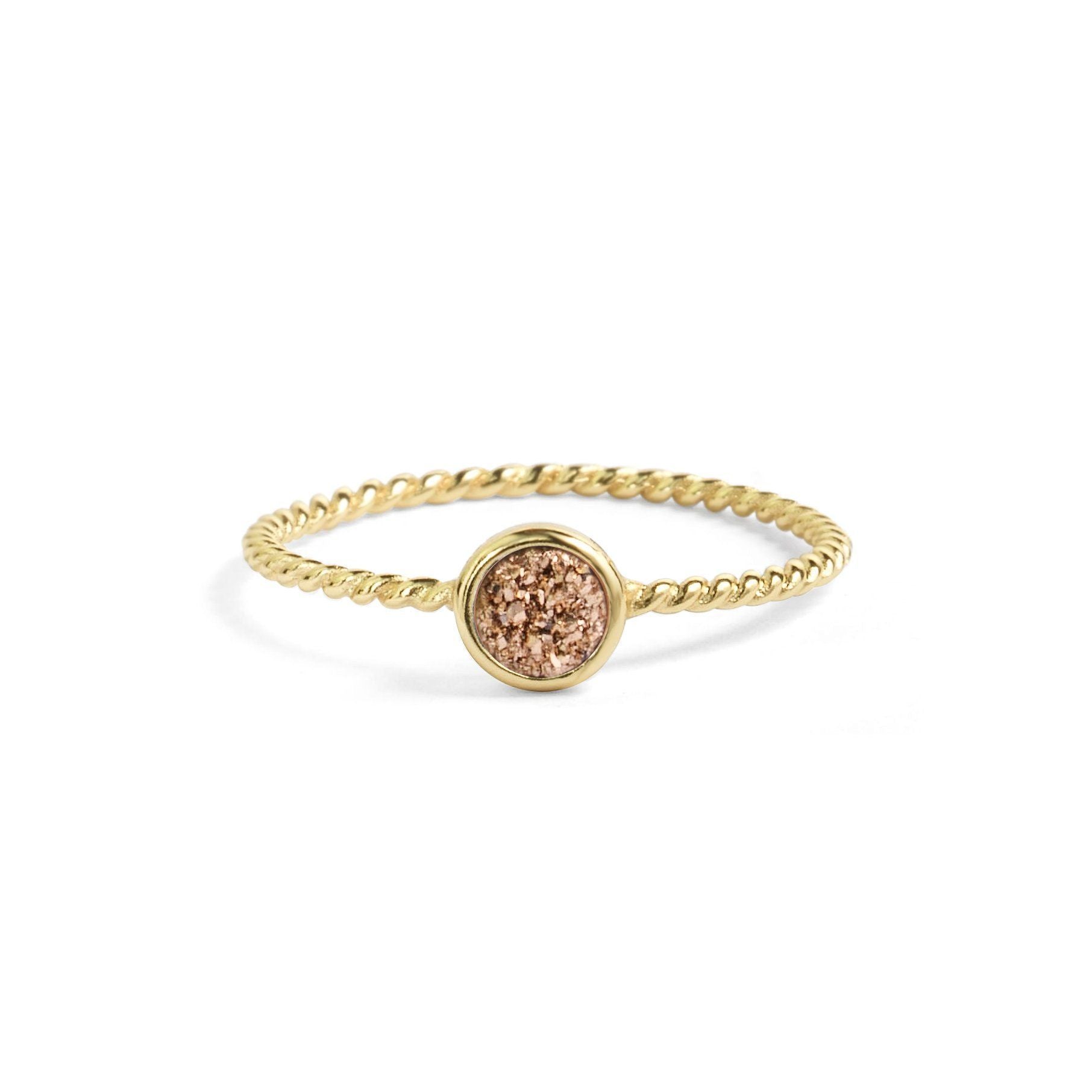 Teeny Rose Gold Druzy Stacking Ring