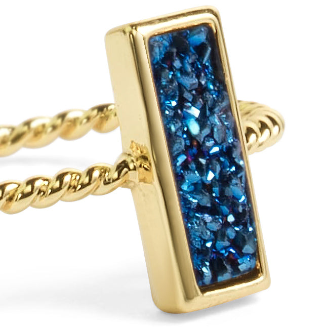 Tall Blue Stacking Ring