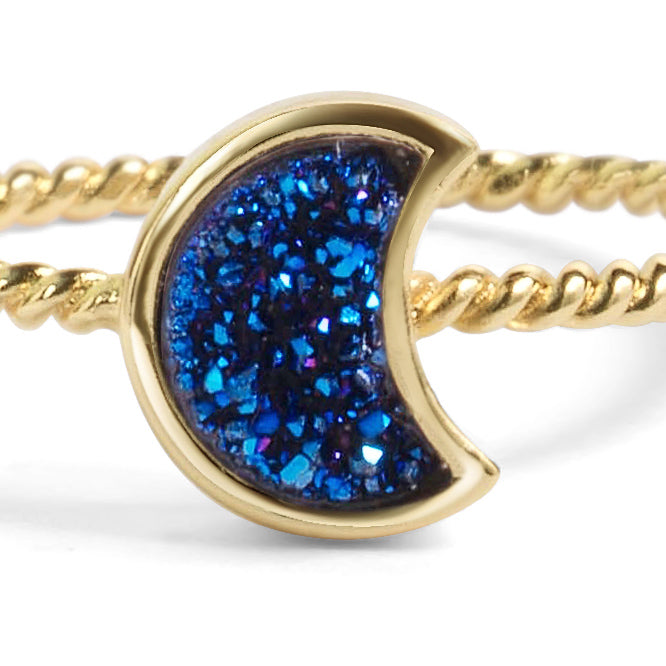 Moonbloom Blue Druzy Stacking Ring