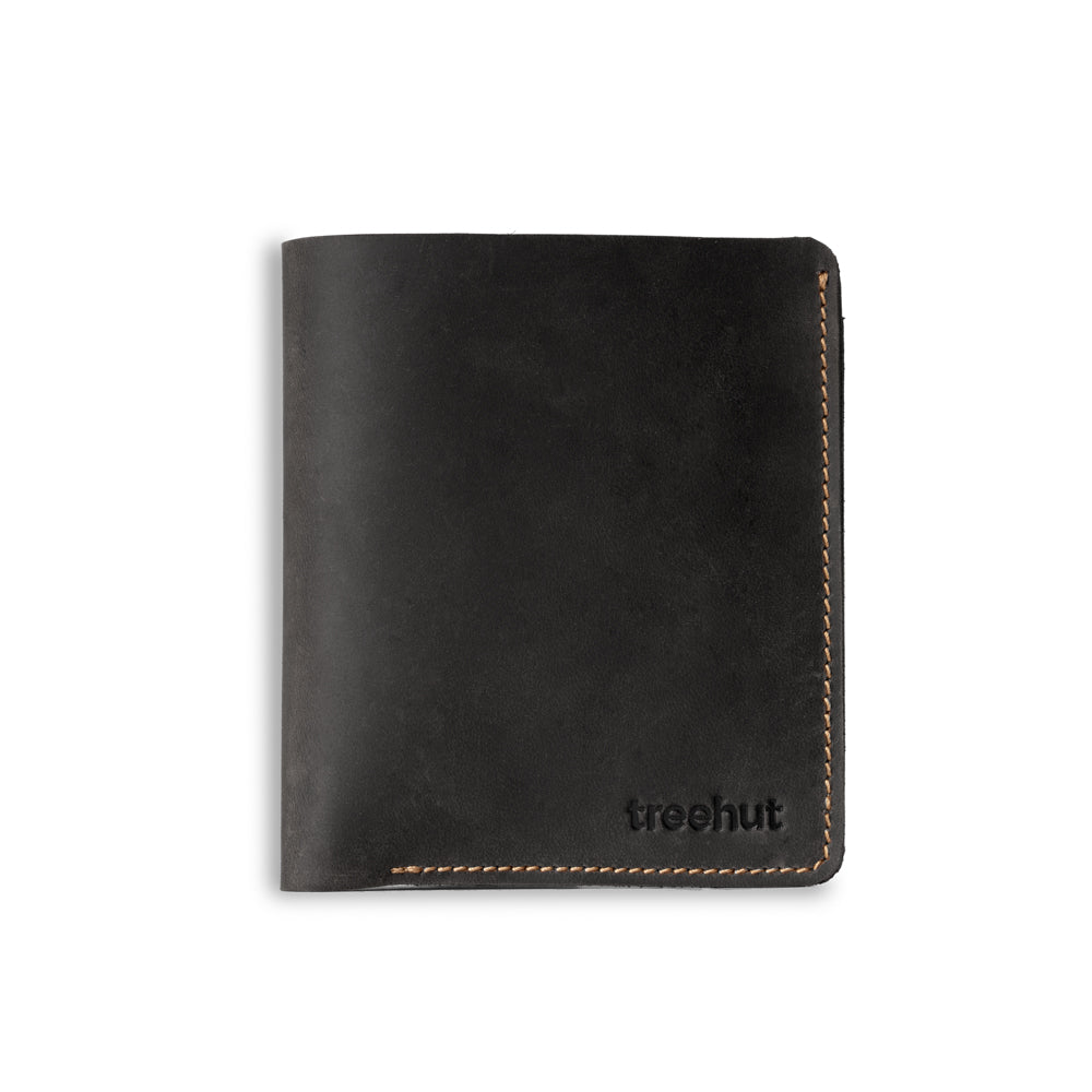 Black Bi-Fold Vertical Wallet