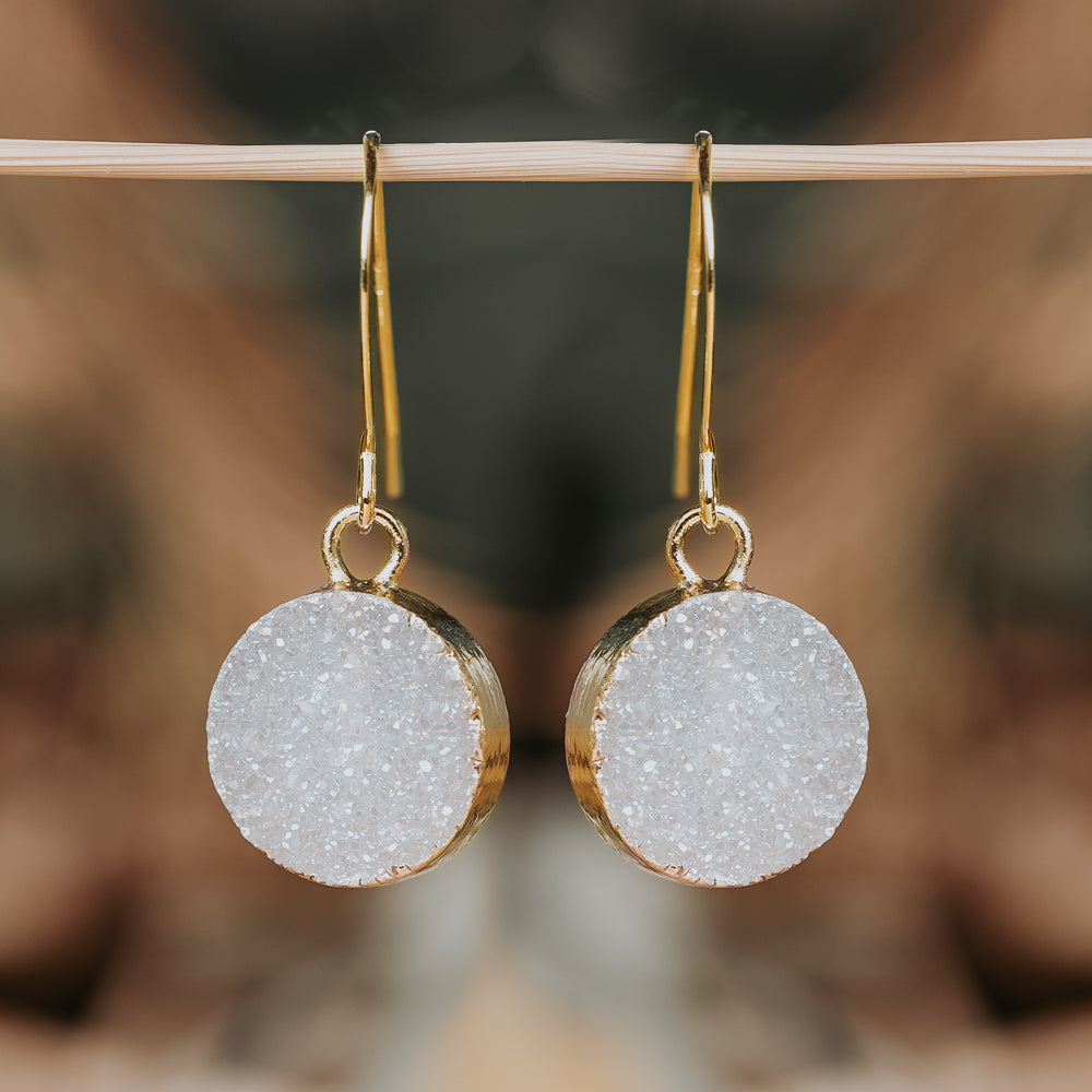 Terra White Druzy Earrings