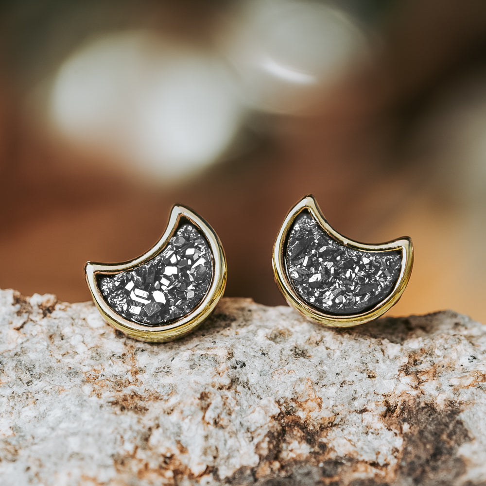 Moonbloom Silver Druzy Earrings