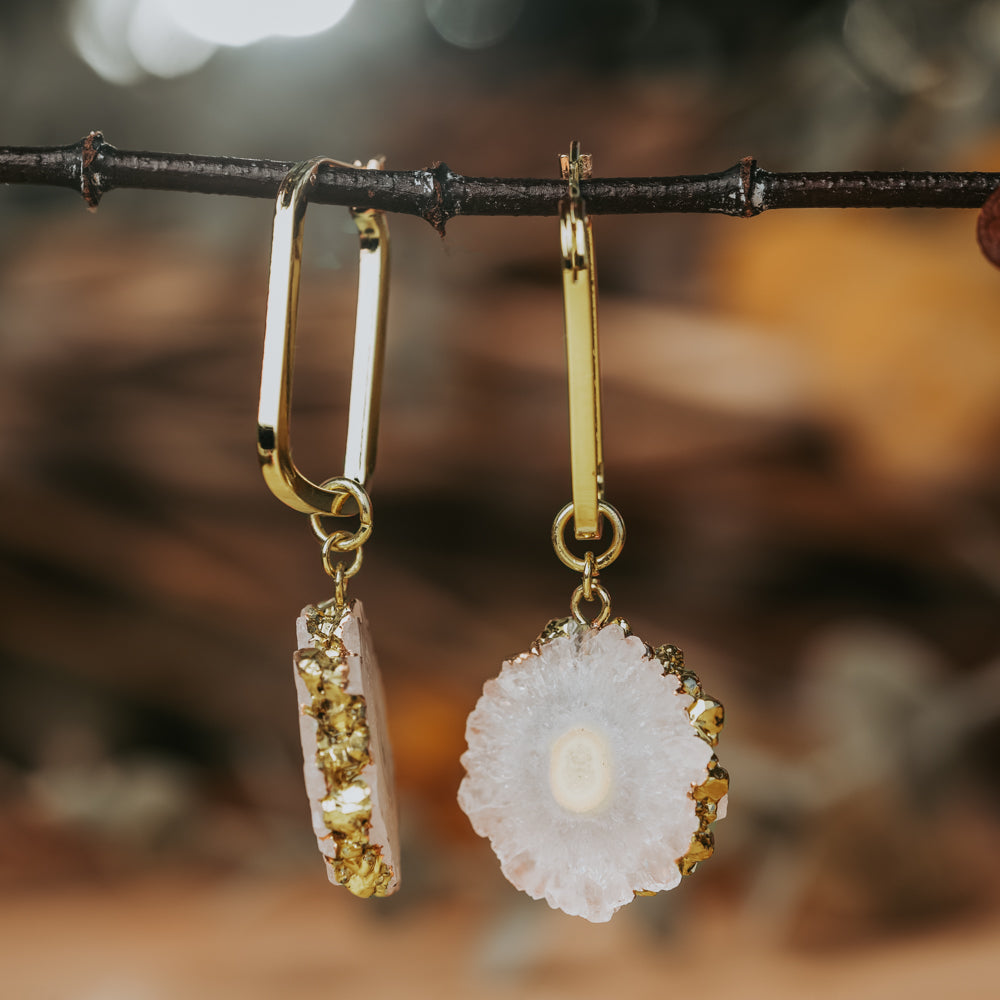 Geode Crystal Drop Earrings