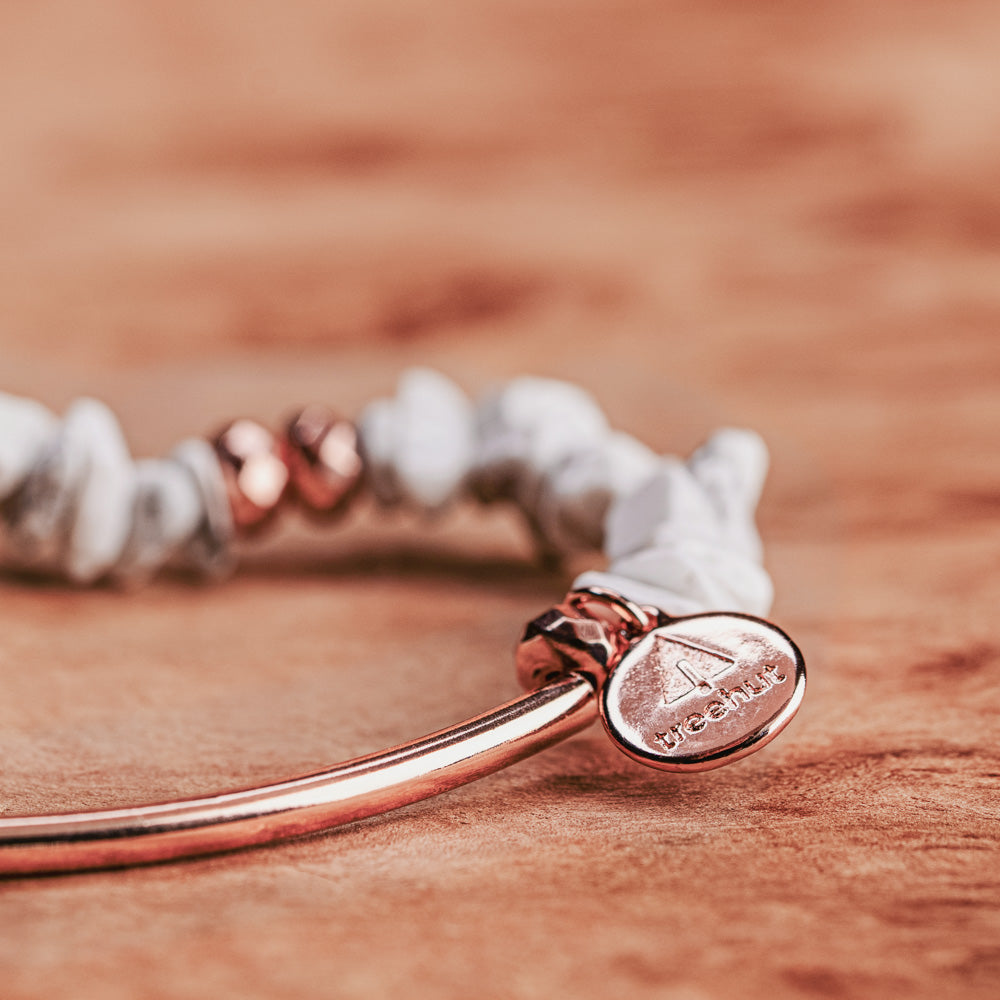 Zola White Marble Rose Gold Bracelet