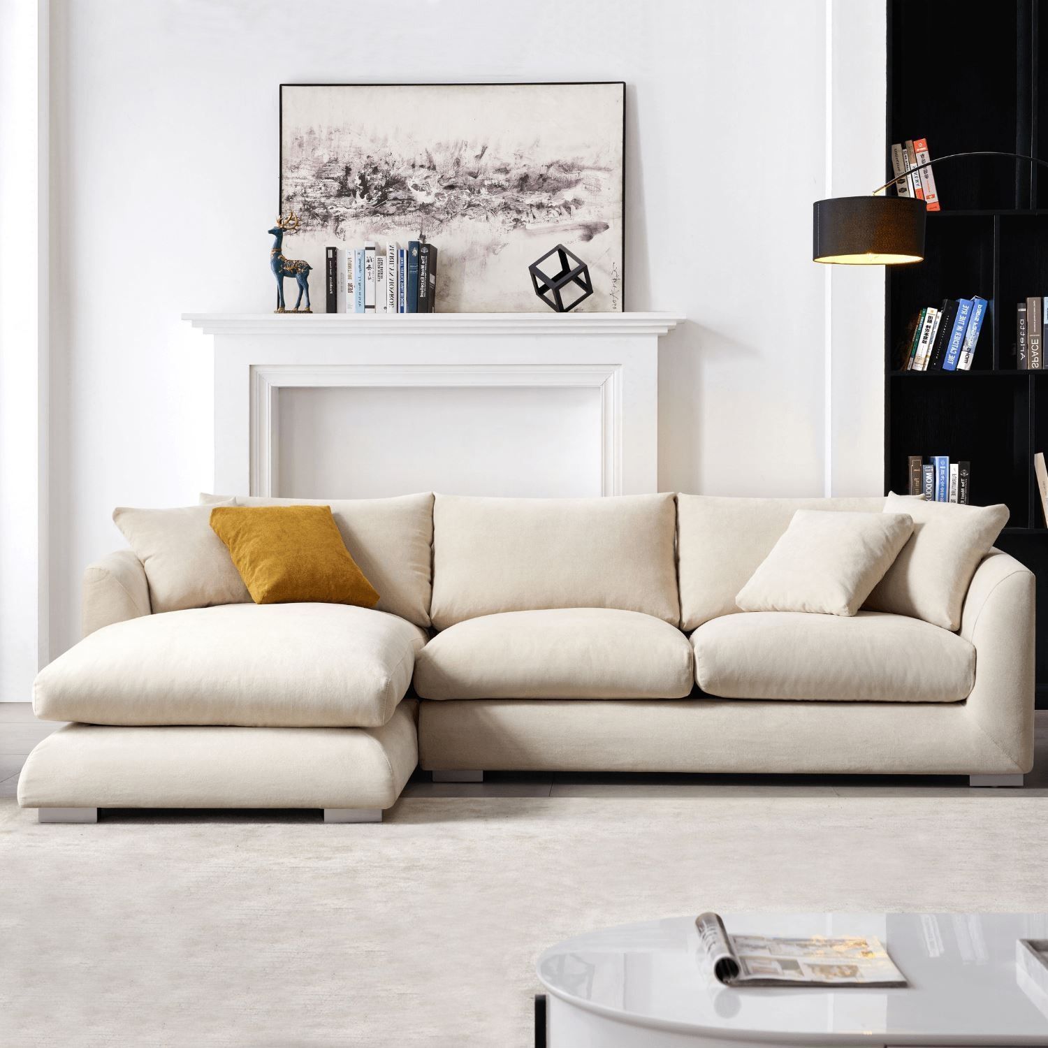 White Sectional with removable covers