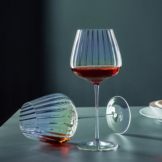 Ribbed Wine Glasses - Sleek Modern Vibes