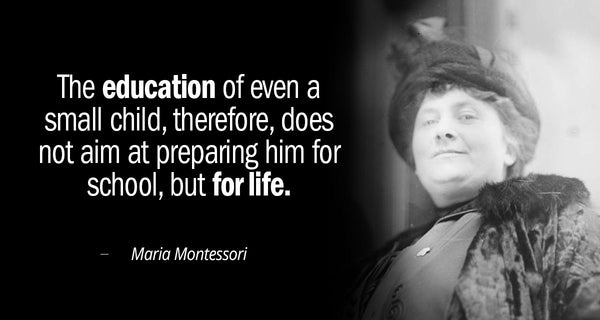 Maria Montessori quote and portrait