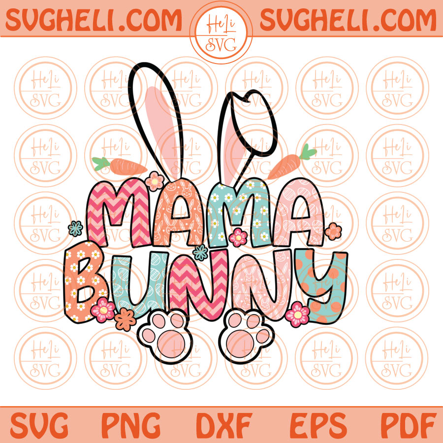 Easter Svg Retro Mama Bunny Svg Groovy Easter Bunny Mama Svg Png