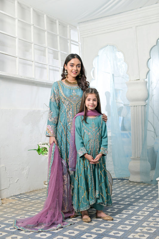 Rafia Mother Daughter Eid Girls Dress 08