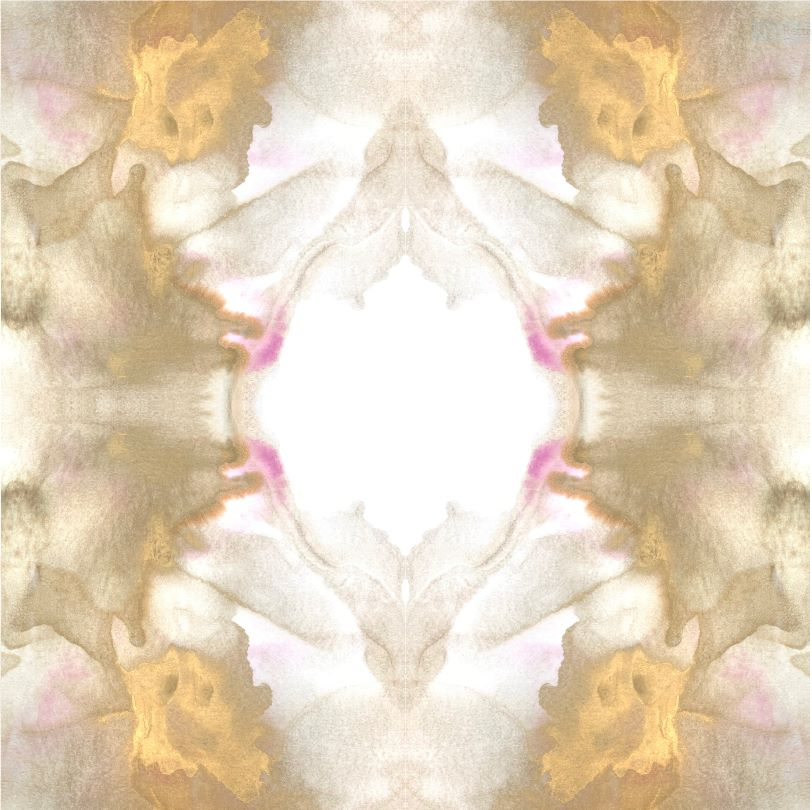 Repeating wallpaper pattern of Sunset Sand pink and brass gold
