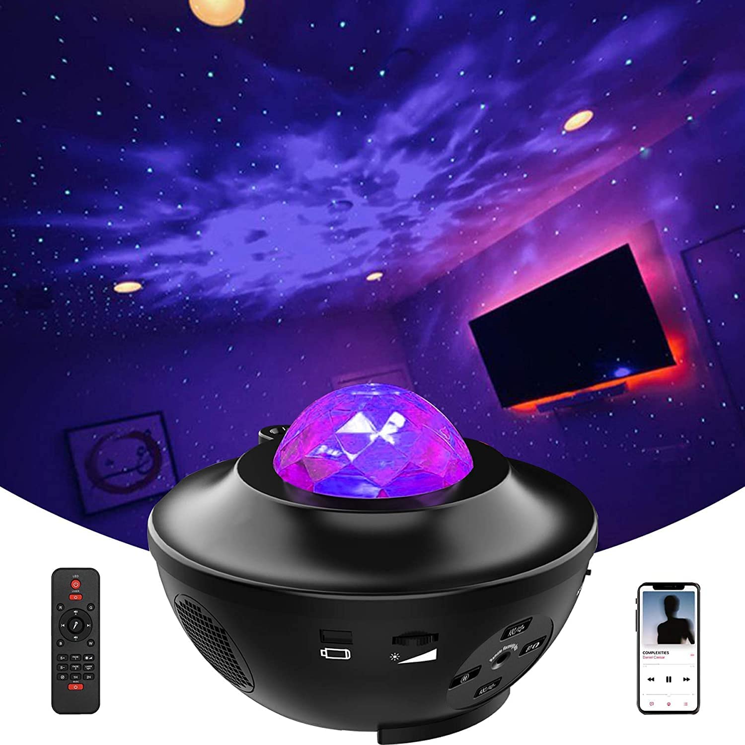 led galaxy projector with bluetooth