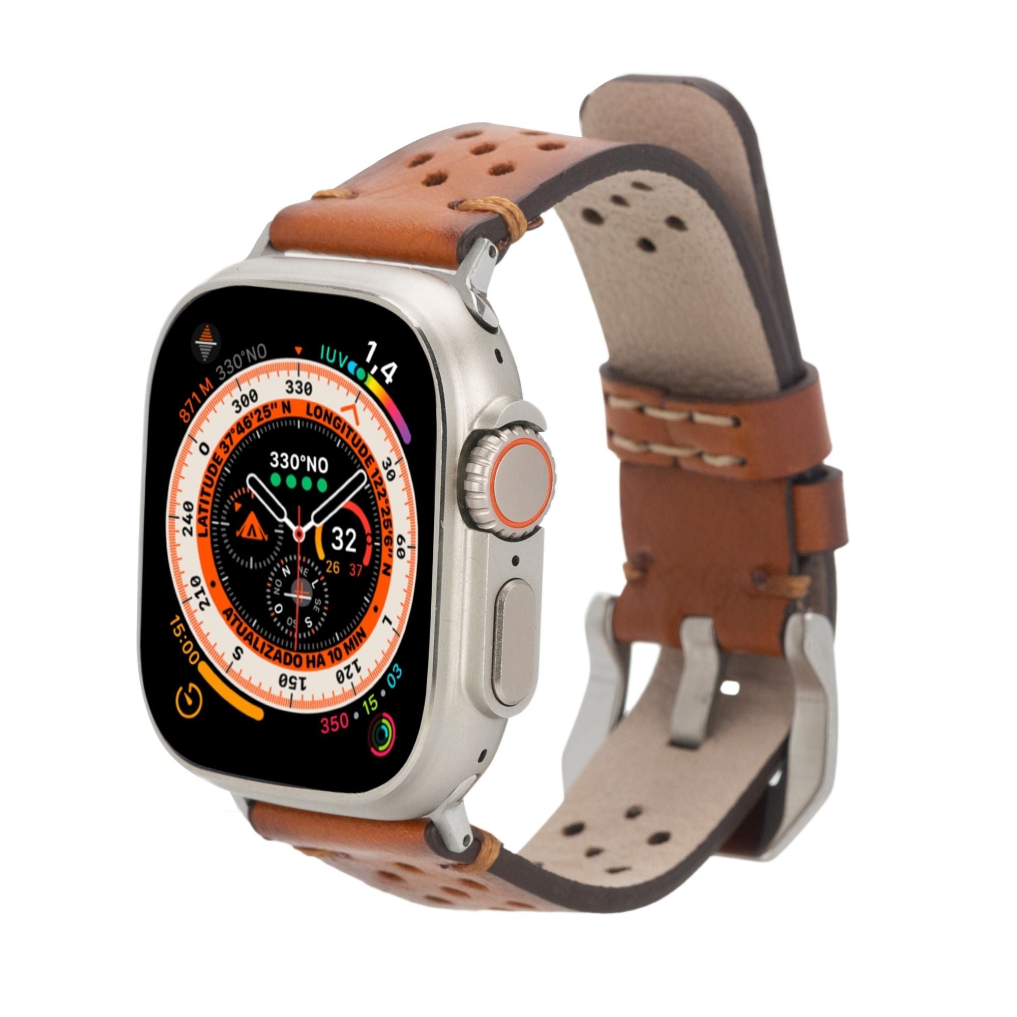 40/44mm Double Tour Leather Strap for Apple Watch 49Ultra SE8 7 6