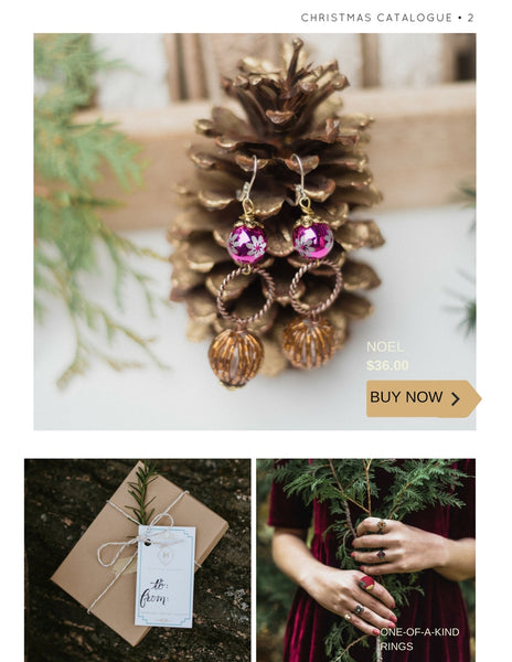christmas catalogue by hattitude jewels handmade using repurposed vintage pieces in canada