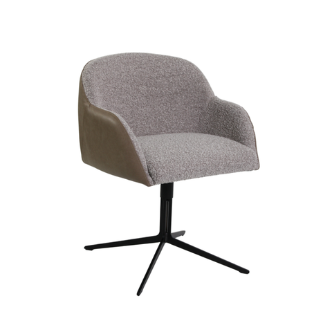 Swivel chair made of fabric and buffalo leather ✔ MARCO model