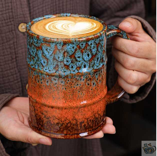 Mug grande chope porcelaine artisanale colorée | Théières à la folie