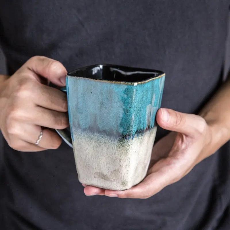 Mug poterie d'art design carré | Théières à la folie