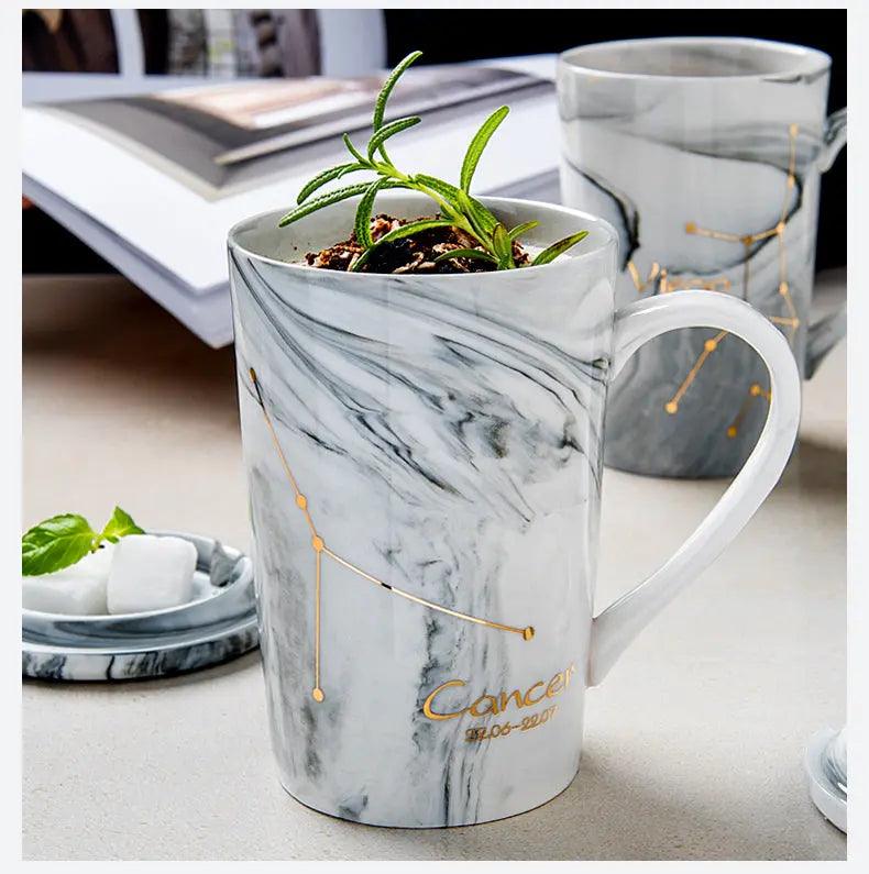 ​Mug porcelaine marbrée "constellations d'or" | Théières à la folie