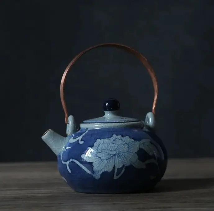 ​Théière bleu encre antique porcelaine | Théières à la folie