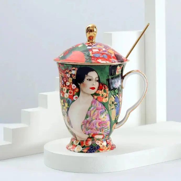 ​Théière solitaire mug porcelaine Klimt | Théières à la folie