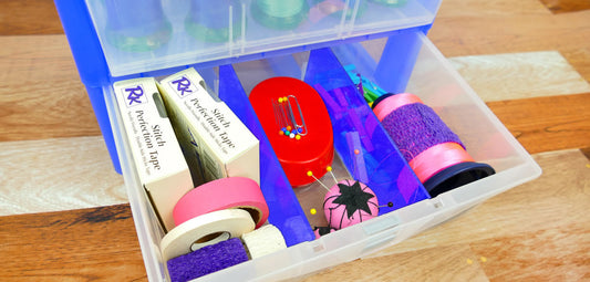 Thread Box and Storage Organiser: Filled: Polyester Machine Embroidery  Thread - Hemline - Groves and Banks