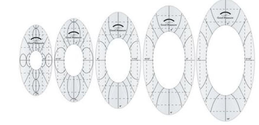 Good Measure - Circle 5 pcs Longarm Quilting Templates by Amanda Murphy  744674173010 Rulers & Templates