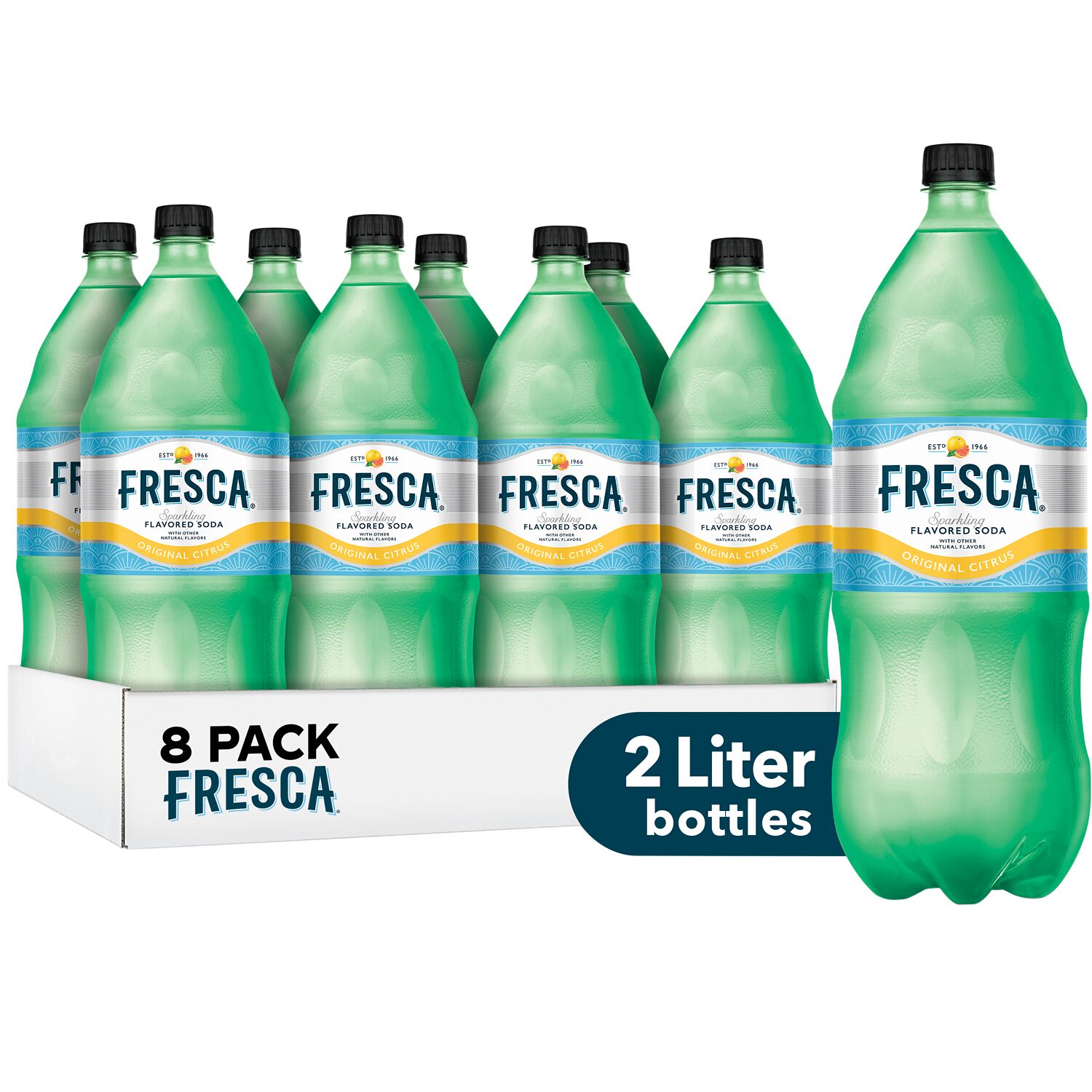 Fresca Grapefruit Citrus, 2L Bottle, 8 Pack