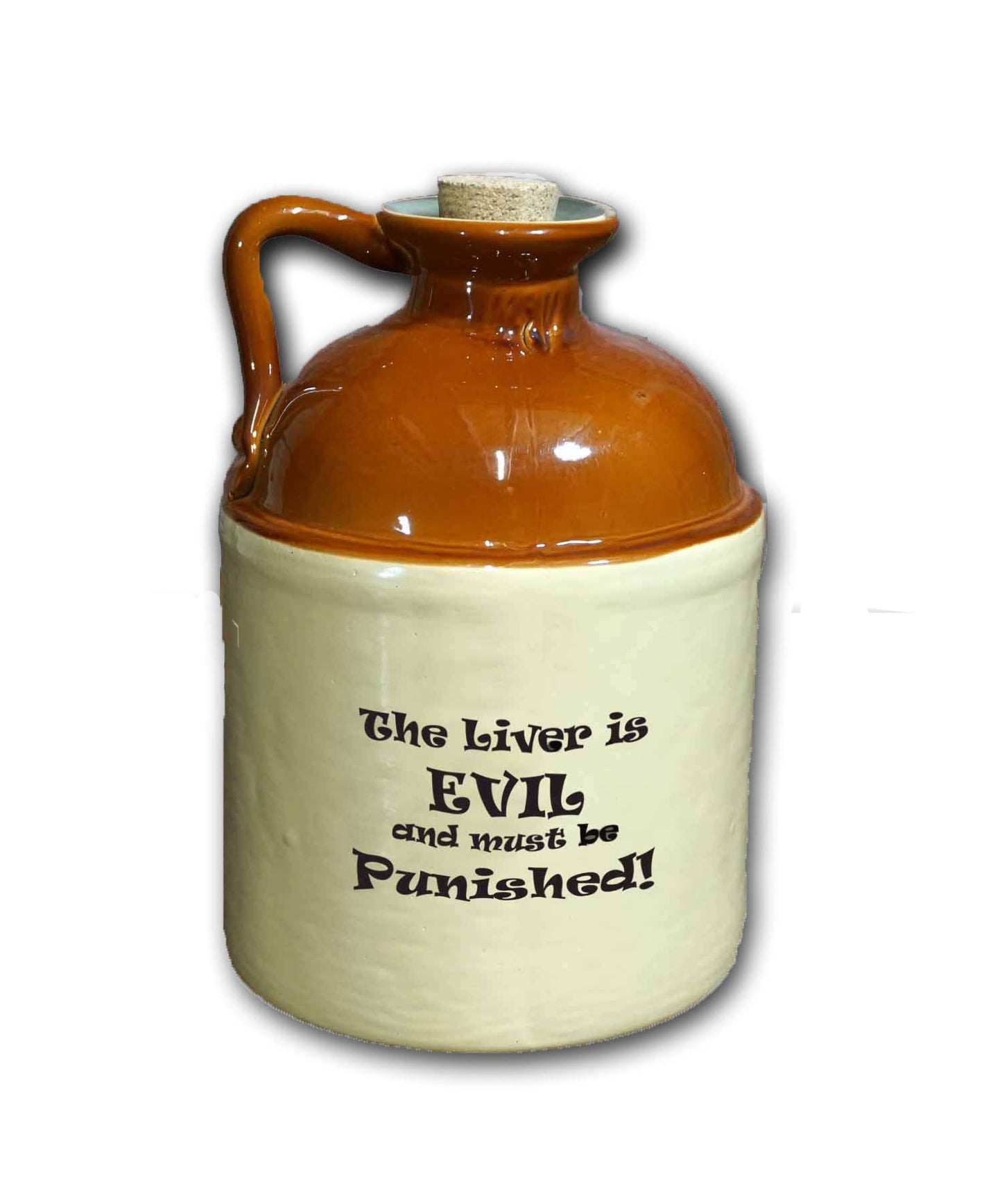 Thousand Oaks Barrel Co. | Glass Moonshine Jug, Growler Bottle ('The Liver is...