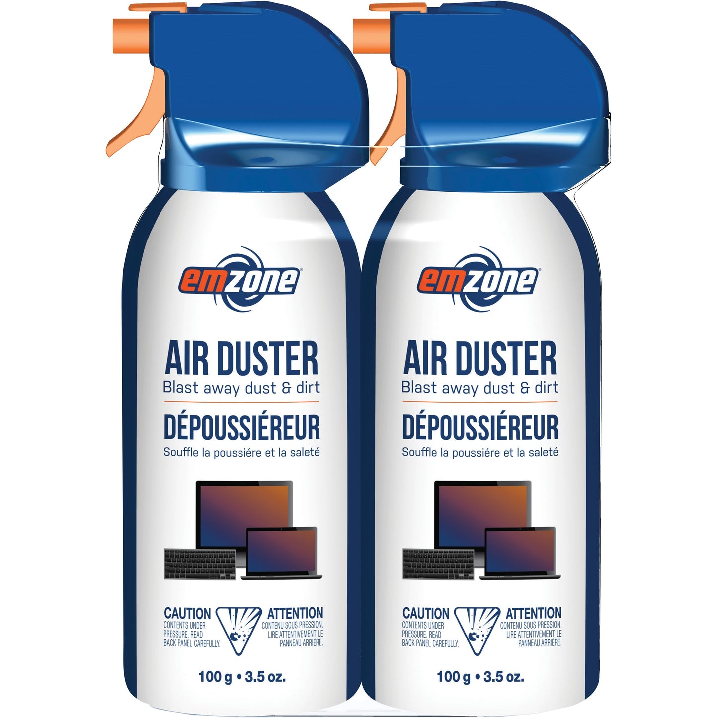 Emzone Mini Air Duster 100 g 2-pack - For Computer, Electronic Equipment, Office Equipment, Automotive - 100 g - Ozone-safe, VOC-free, Residue-free, Moisture-free - 1 / Pack - Multi