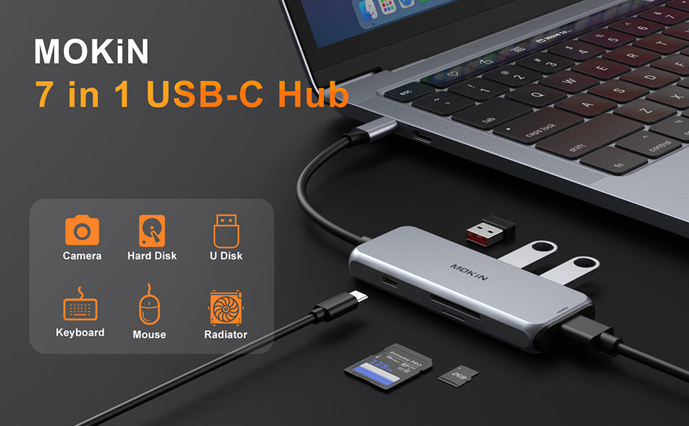 Mokin 7 IN 1  USB C to HDMI Adapter with 4K@60hz